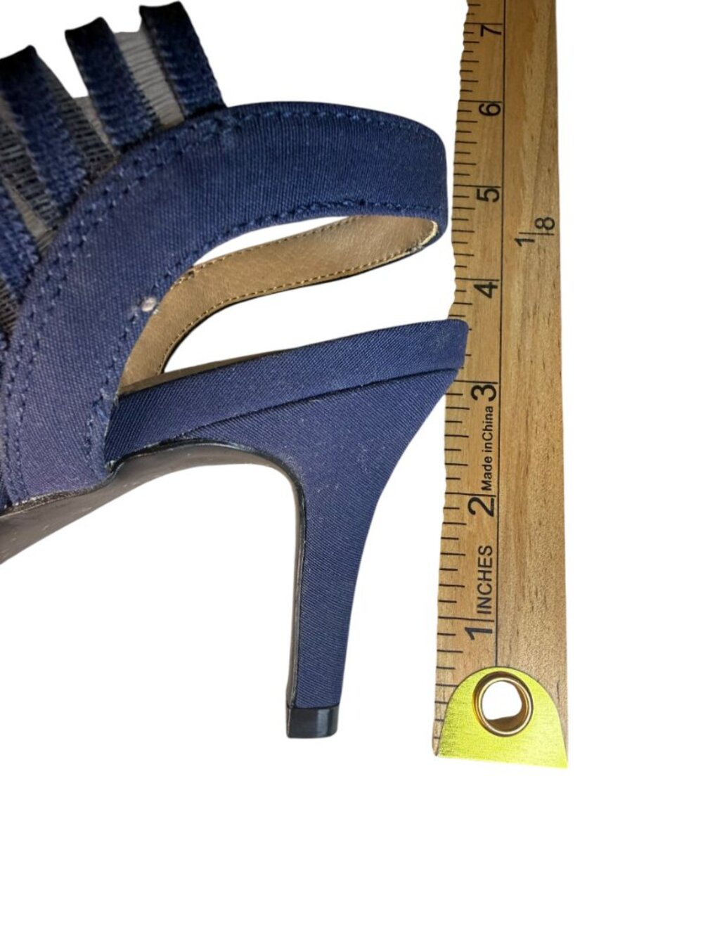 LifeStride 7 NEW Navy Blue Pointed Toe Heels Strappy Stretch Pump Size Comfort - Picture 9 of 9